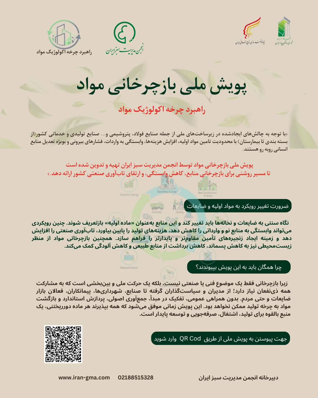 پویش ملی بازچرخانی مواد اقتصاد چرخشی، ضایعات صنعتی، نخاله ساختمانی